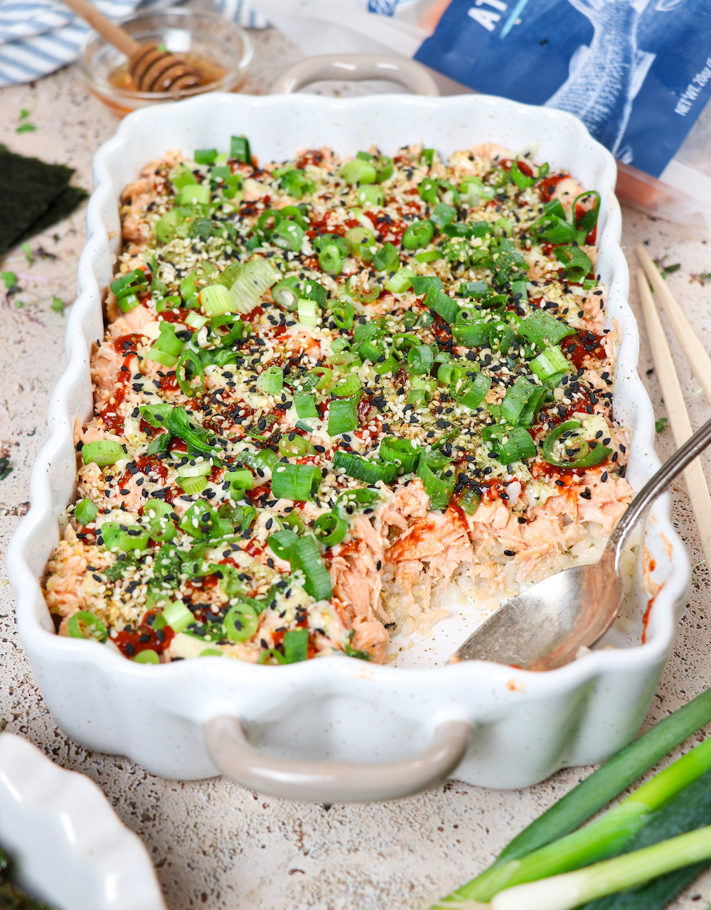Easy Salmon Sushi Bake - BRIGHT MOMENT CO.
